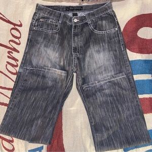 y2k mens southpole baggy jeans black size 34